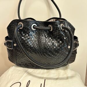 Cole Haan Black Woven Shoulder Bag